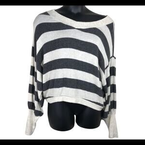 PROMESA Balloon Sleeve Striped Knit Top
